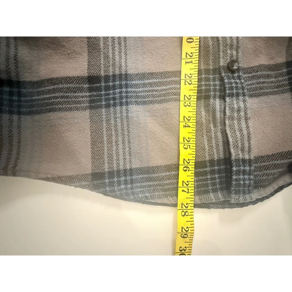 Brixton Flannel Shirt Men Medium Grey Blue Plaid Long Sleeve Button‎ Up